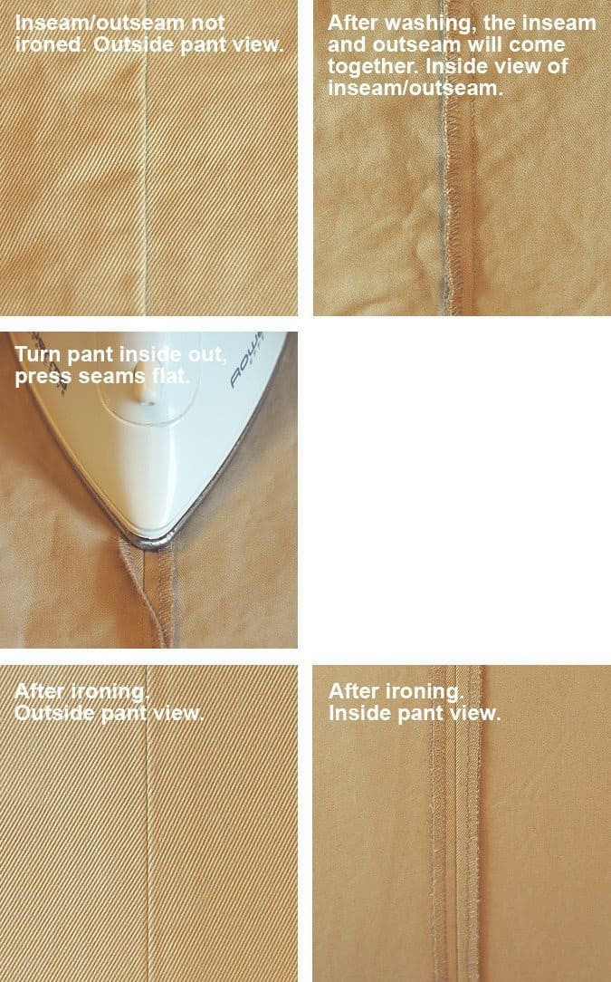KHAKI_iron_inseam_675 How to Care for Khakis: Iron the Leg Seams and Back Rise Seam