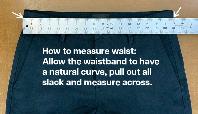 How to measure mens pants waist