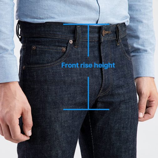 High rise jeans for men